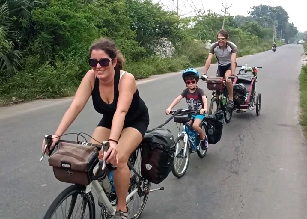 foreigners cycling in india