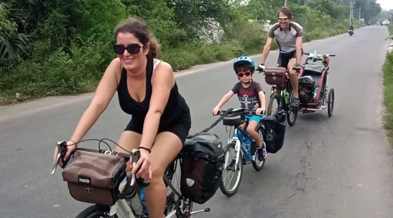 foreigners cycling in india