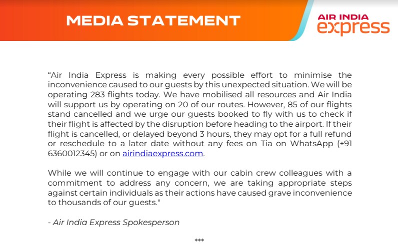 air india express strike media statement