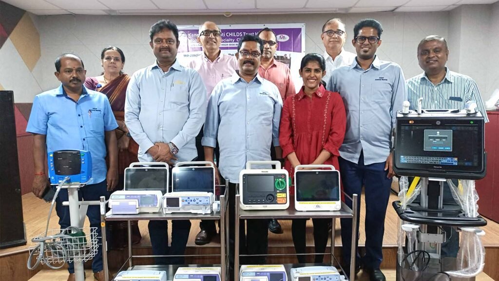 A2B donated Medical Equipments kanchi kamakoti child hospital