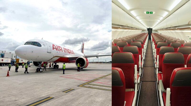 air india a320 neo flight cabin interiors