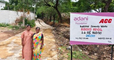 adani foundation constructed cement road