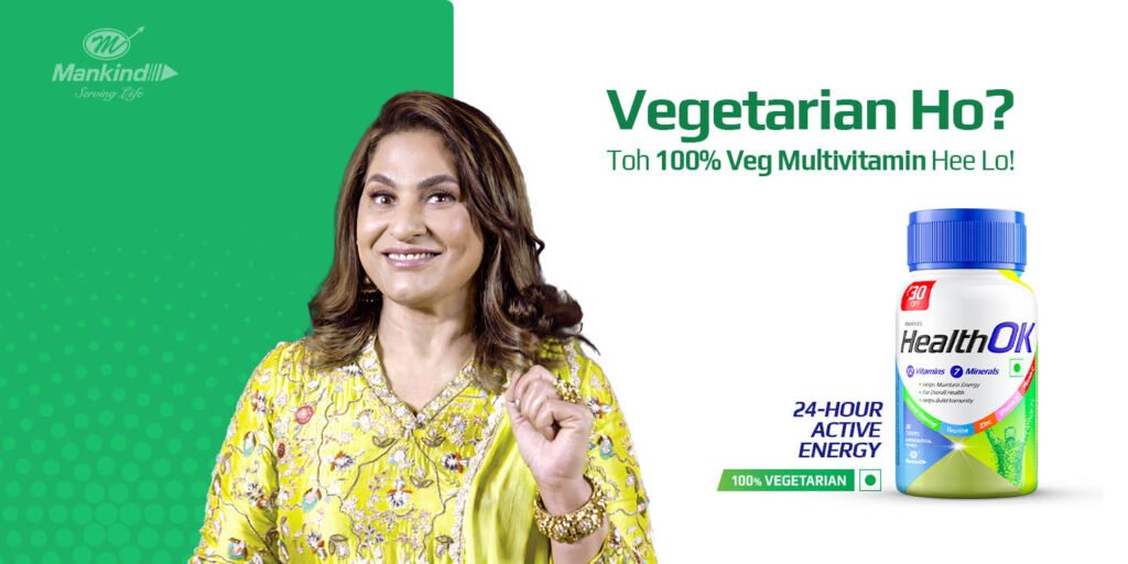 Mankind HealthOK Vegetarian Multivitamin Tablets