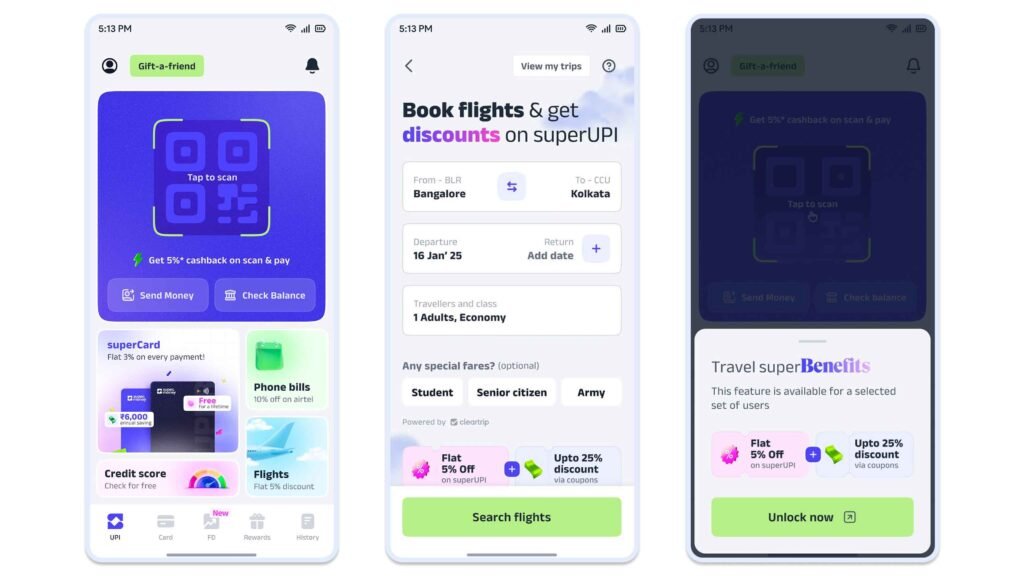super.money travel feature flights