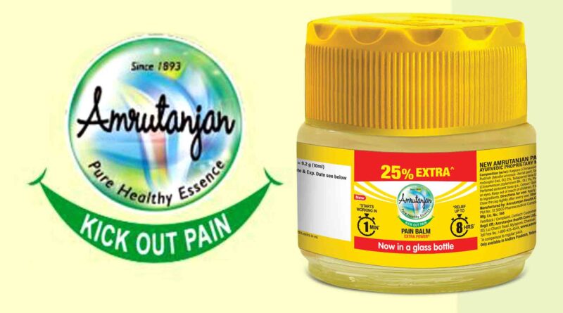 Amrutanjan Yellow Balm Glass Bottle