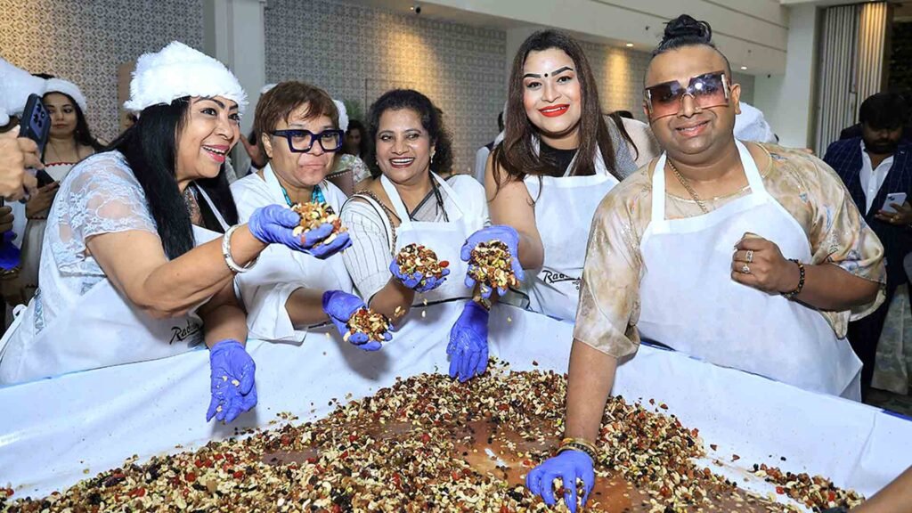 Radisson Blu GRT Chennai cake mixing
