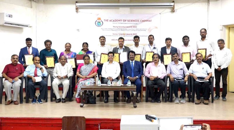 Academy of Sciences Chennai awards 2025